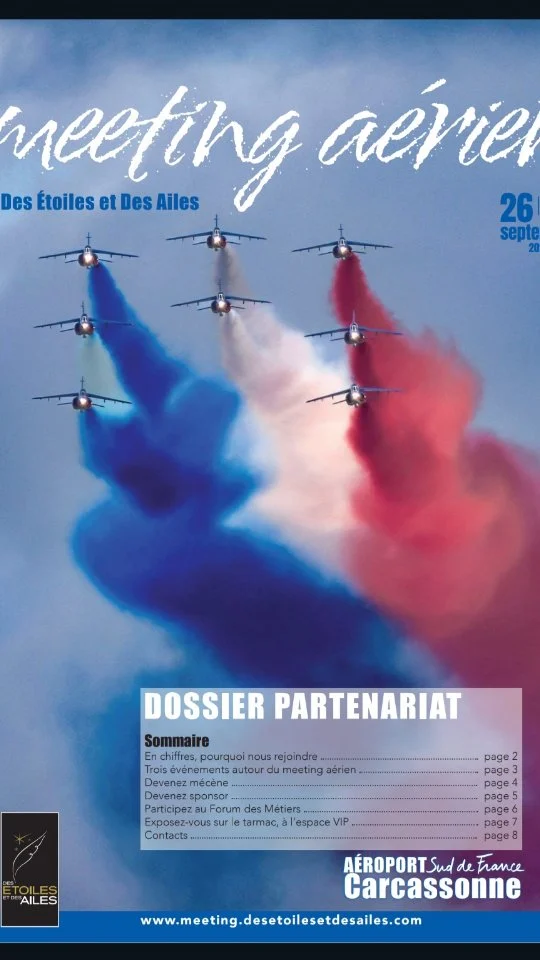 ✈️ DEVENEZ PARTENAIRE DU MEETING AÉRIEN DE CARCASSONNE, DÉCOUVREZ DES INFOS EXCLUSIVES ✈️

🚀 Basée à Blagnac, l'Association Des Etoiles et des Ailes valorise la culture scientifique, aéronautique et spatiale. Depuis 15 ans, chaque année, elle organise un Festival aérospatial ou un meeting aérien.

👨‍👩‍👧‍👦 Ces événements ont attiré 350 000 personnes, à Toulouse et depuis 2024, pour le meeting, à l'Aéroport de Carcassonne.

🤝 Forte de 50 bénévoles passionnés, l'Association Des Etoiles et des Ailes a besoin des collectivités locales et des entreprises privées : le budget du meeting aérien dépasse les 500 000 € !

📅 Du 25 au 27 septembre, à Carcassonne, 3 événements sont prévus :
- un forum de l'insertion, de l'emploi et de la formation
- un meeting aérien sur 2 jours, avec un nouveau concept 
- un spectacle nocturne de théâtre aérien, inédit en France (sous réserve de boucler le plan de financement)

💯 Reconnue d'intérêt général, l'Association Des Etoiles et des Ailes offre des possibilités de défiscalisation importante à tous ses partenaires.

❓ Alors, mécènes ou sponsors, découvrez notre nouveau dossier de partenariat, nos propositions de valoriser vos activités. Vous aurez, en avant-première, des infos exclusives sur ce week-end d'anthologie.

➡️ Le dossier de partenariat se trouve dans l'accueil de notre site, onglet "Partenariats"

✨️ Merci de nous aider à faire rêver plus de 25 000 spectateurs, comme la petite fille sur la vidéo !

#aéronautique #meetingaerien #partenariat